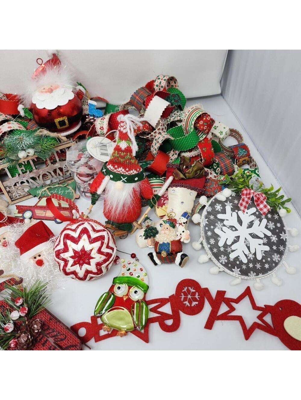 Christmas Tree Kit with Garland and Ornaments Santa Theme